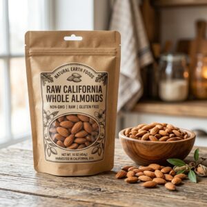 raw california whole almonds